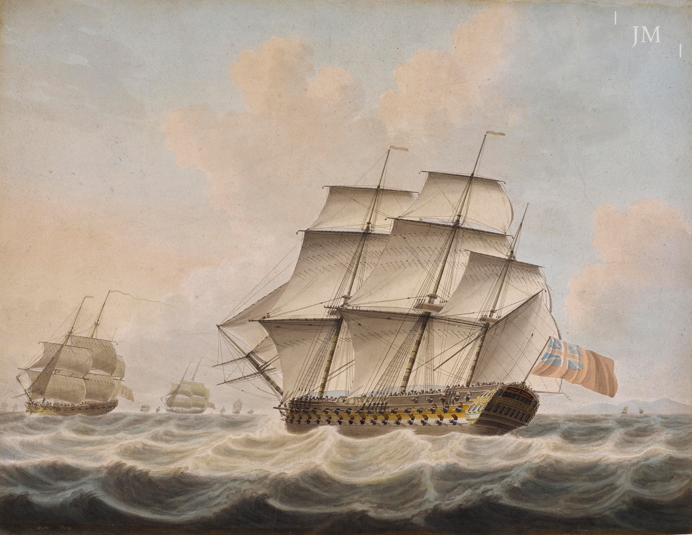 A British 3rd Rate close-hauled in a Fresh Breeze